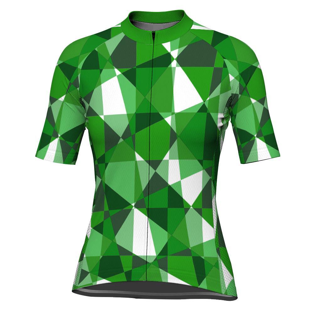 Green Short Sleeve Cycling Jersey for Women