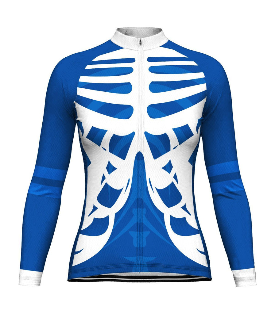 Blue Long Sleeve Cycling Jersey for Women