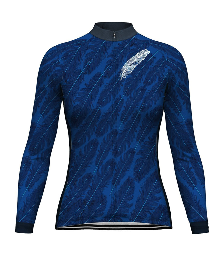 Blue Long Sleeve Cycling Jersey for Women
