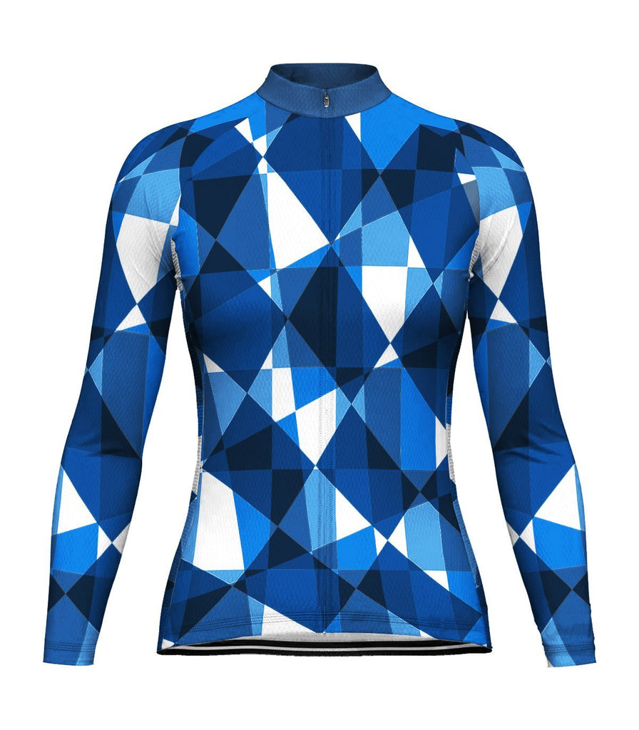 Blue Long Sleeve Cycling Jersey for Women