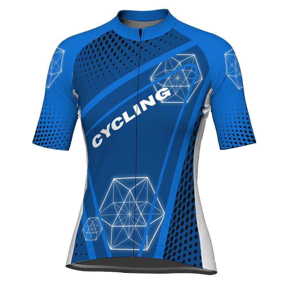 Blue Short Sleeve Cycling Jersey for Women