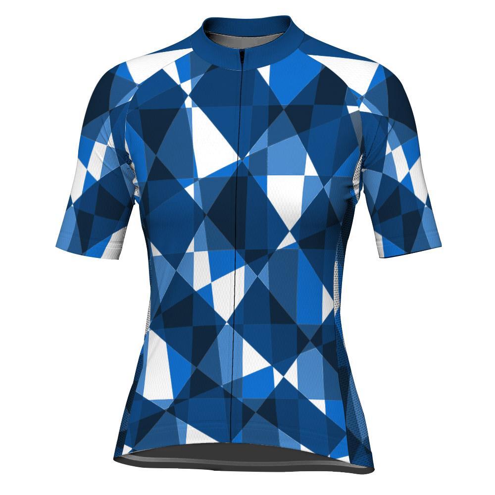 Blue Short Sleeve Cycling Jersey for Women