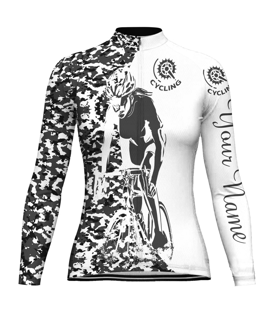 Customized Camo Long Sleeve Cycling Jersey for Women