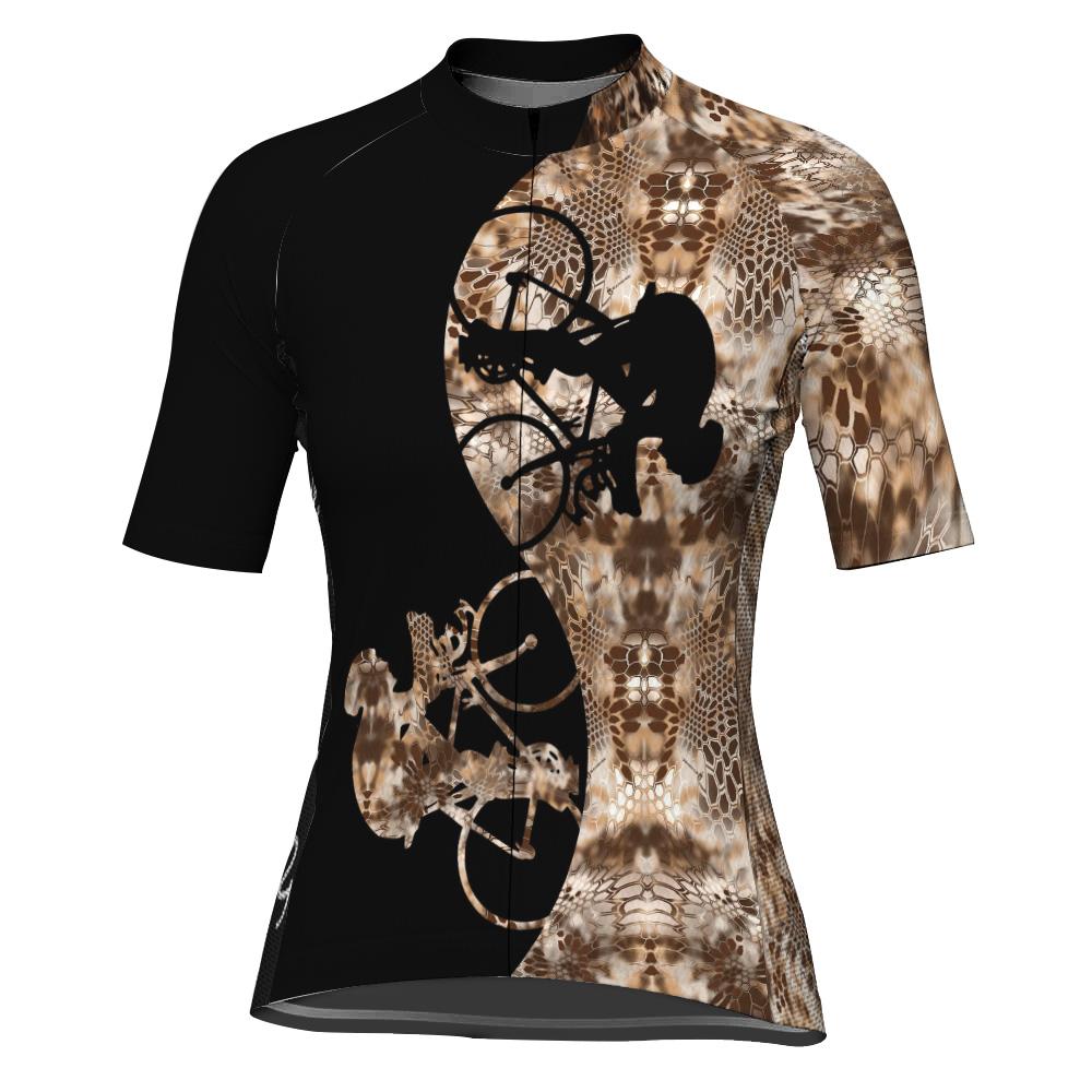 Customized Camo Short Sleeve Cycling Jersey for Women