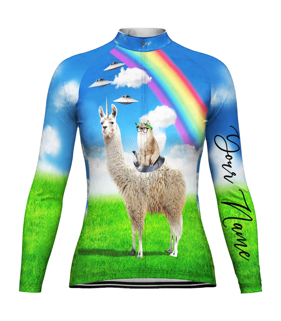 Customized Cat Long Sleeve Cycling Jersey for Women