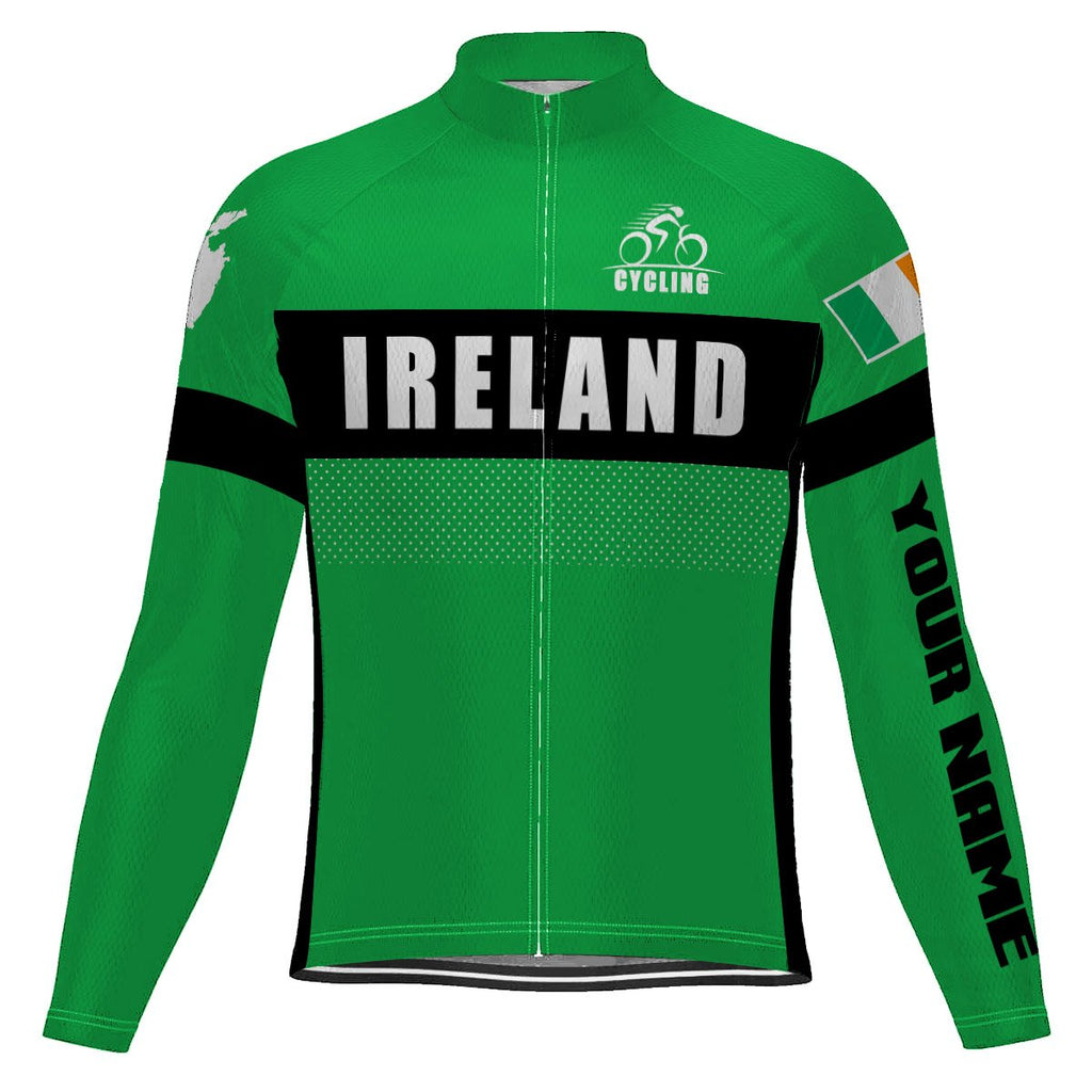 Customized Ireland Long Sleeve Cycling Jersey for Men