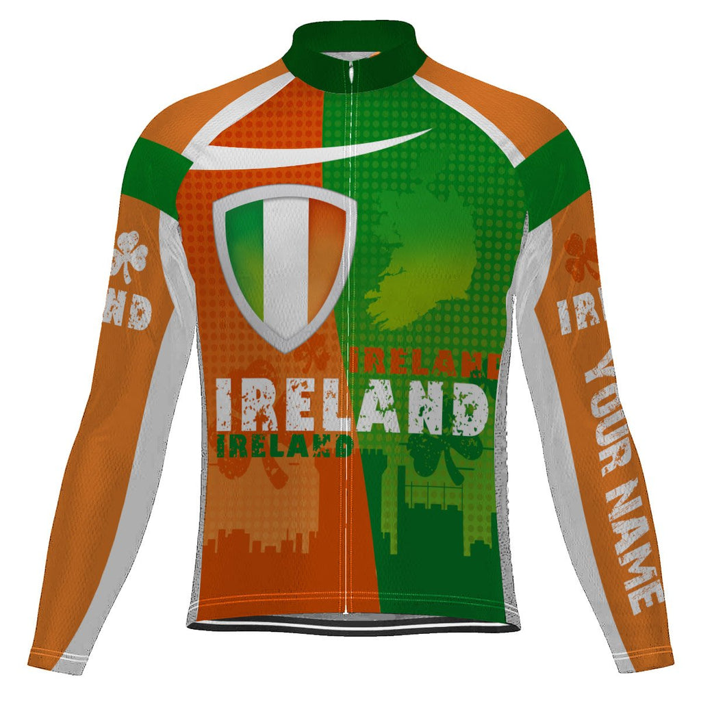 Customized Ireland Long Sleeve Cycling Jersey for Men