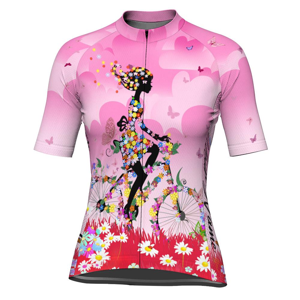 Customized Funny Short Sleeve Cycling Jersey for Women