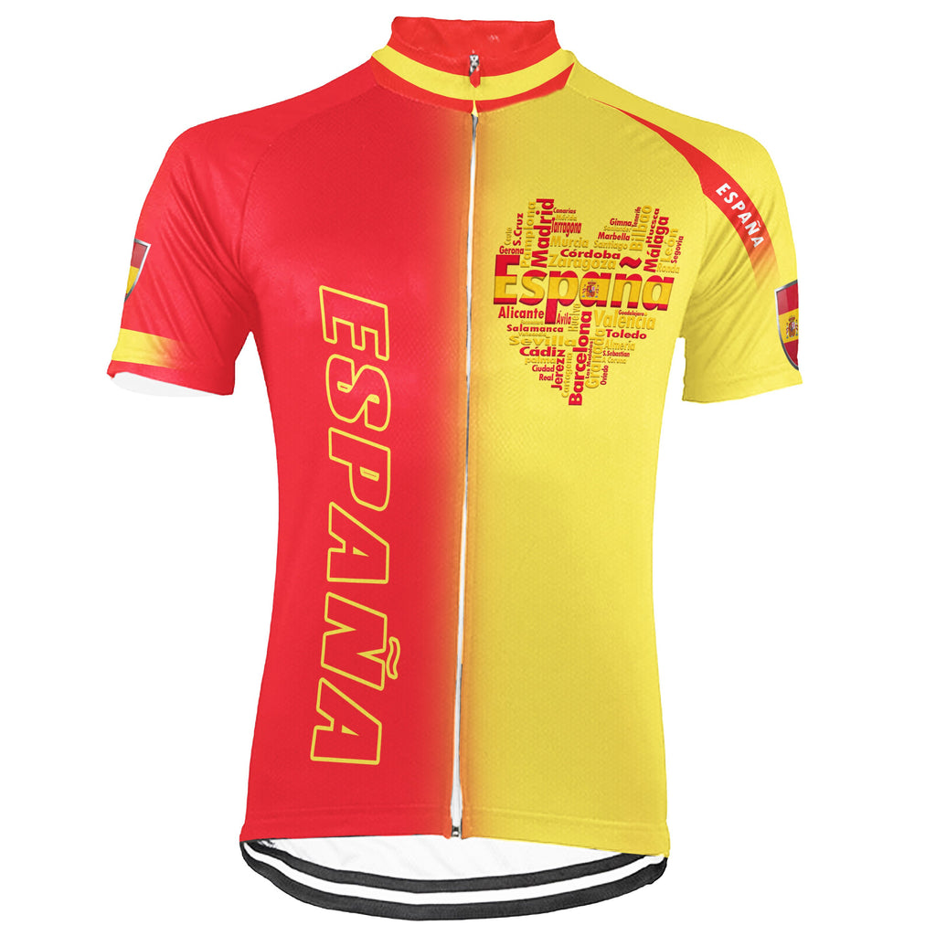 Customized Spain Short Sleeve Cycling Jersey for Men