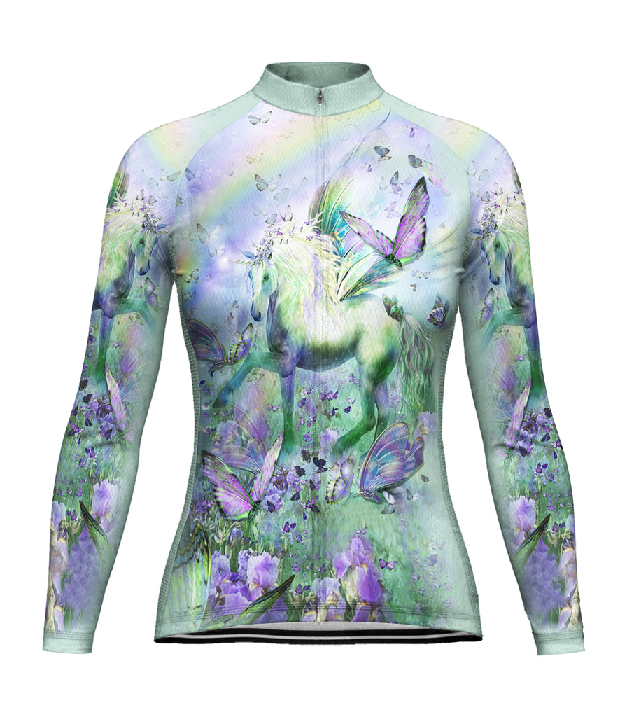 Colorful Unicorn Long Sleeve Cycling Jersey for Women