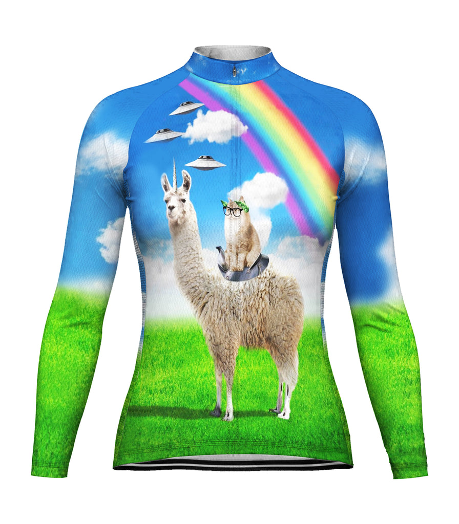 Colorful Cat Long Sleeve Cycling Jersey for Women