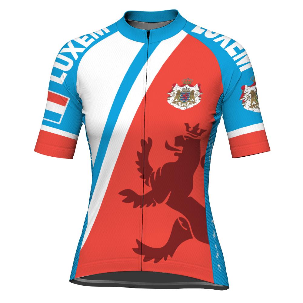 Customized Luxembourg Short Sleeve Cycling Jersey for Women