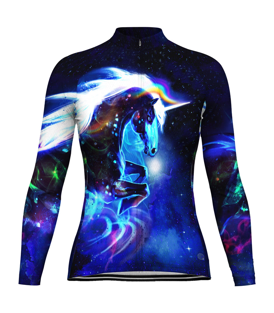 Colorful Unicorn Long Sleeve Cycling Jersey for Women