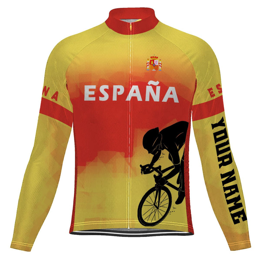 Customized Spain Long Sleeve Cycling Jersey for Men