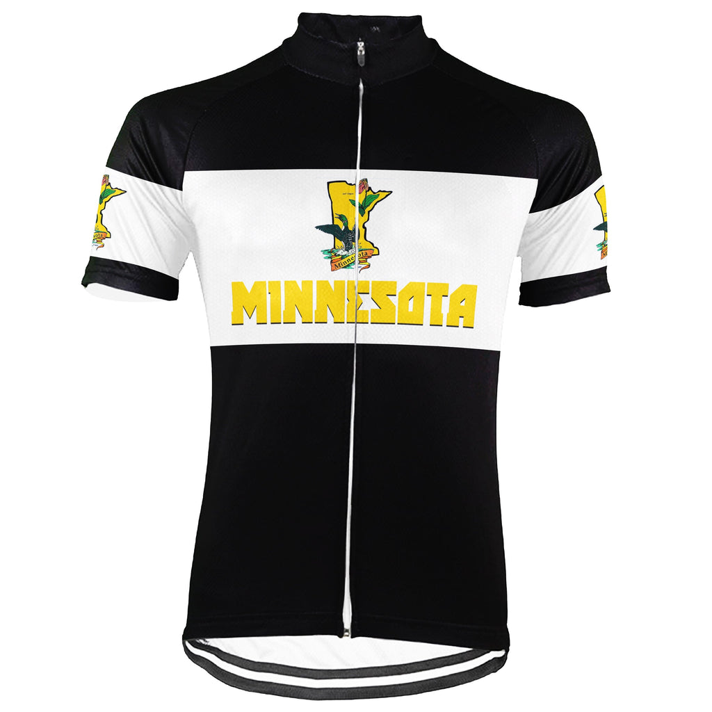 Customized Minnesota Winter Thermal Fleece Short Sleeve Cycling Jersey for Men