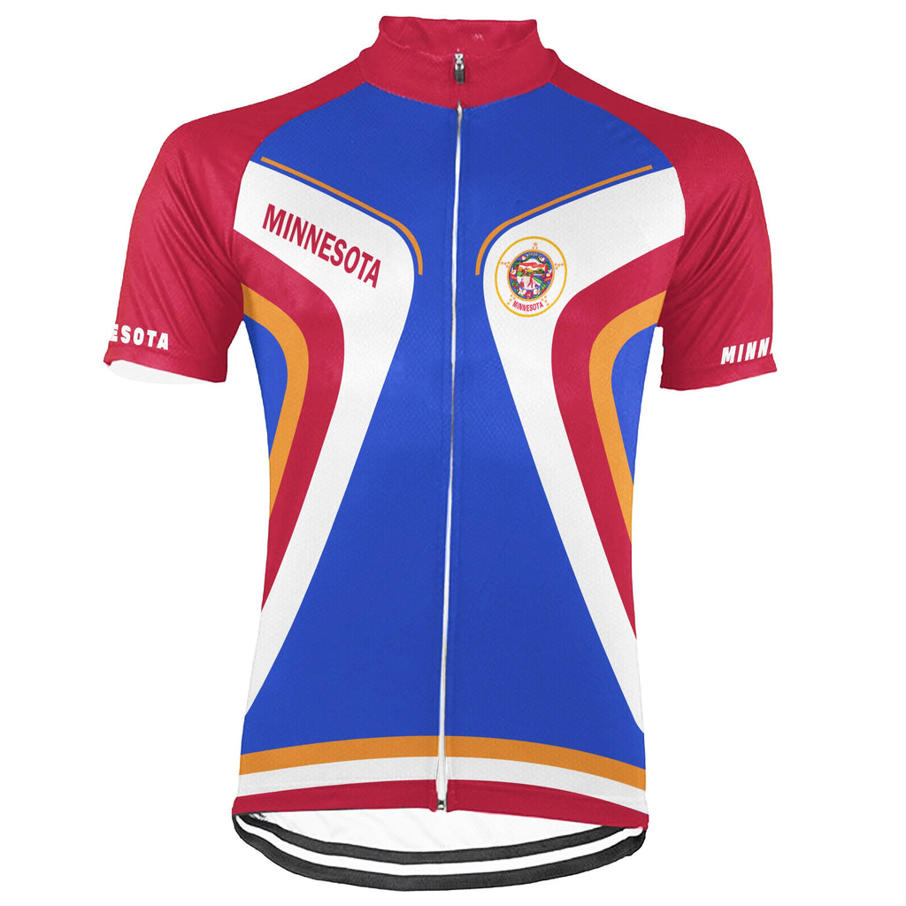 Customized Minnesota Winter Thermal Fleece Short Sleeve Cycling Jersey for Men