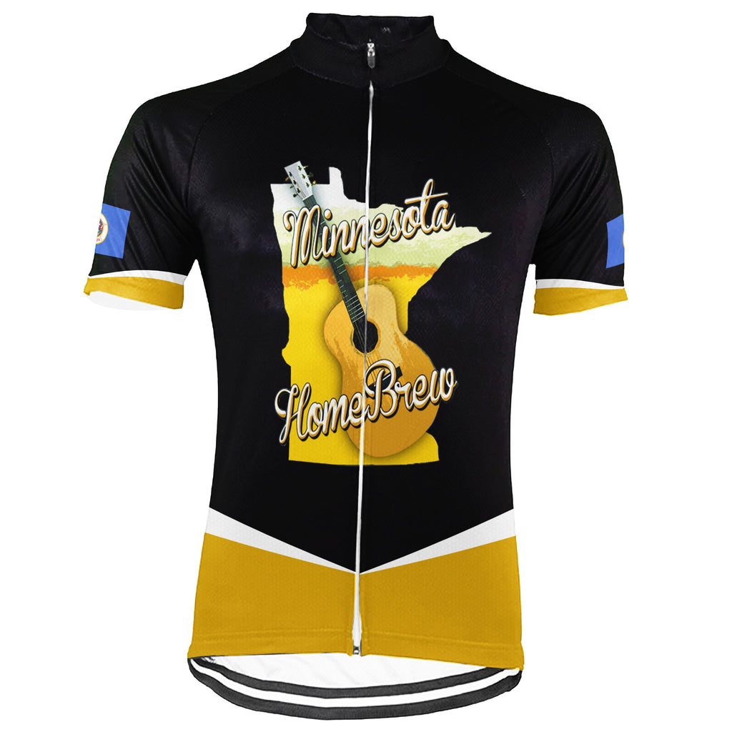 Customized Minnesota Winter Thermal Fleece Short Sleeve Cycling Jersey for Men