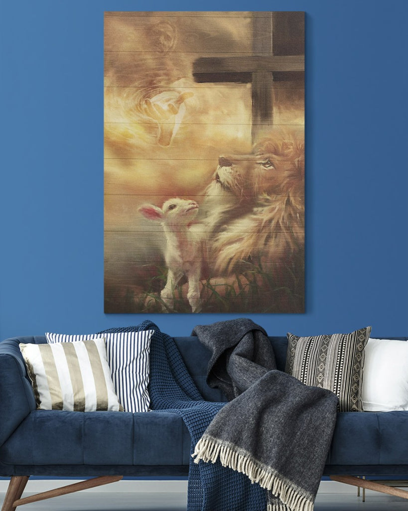 Jesus - Beautiful lion and lamb Canvas - Flag