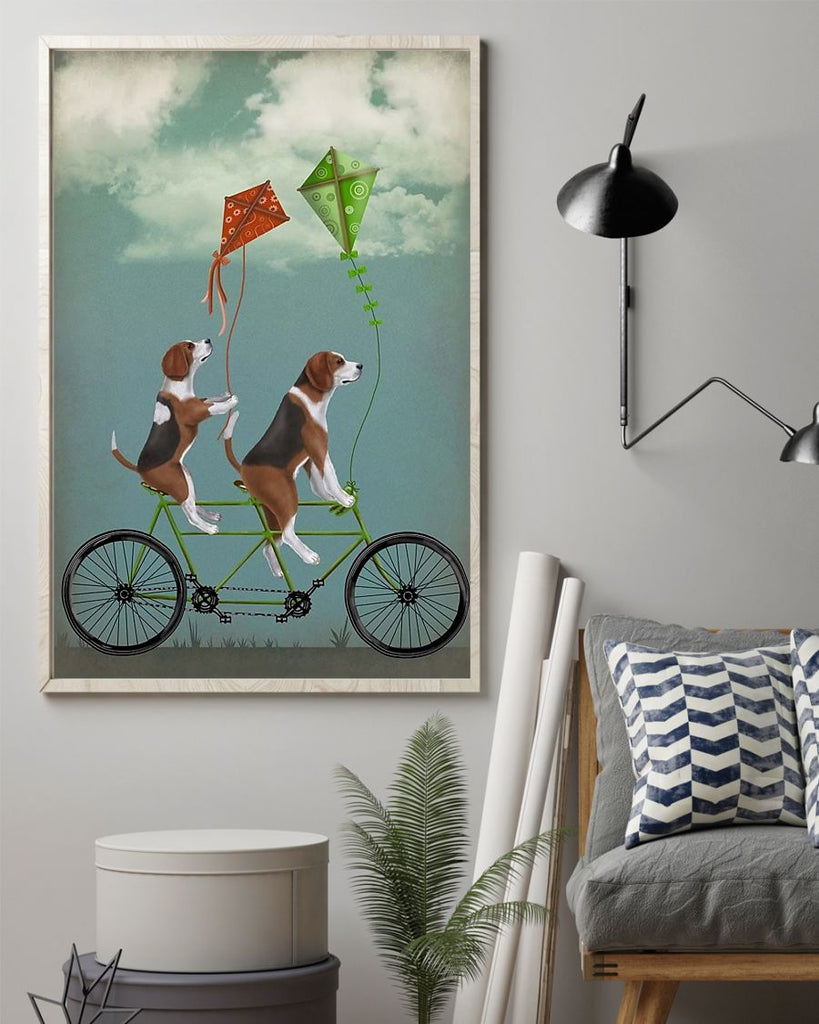Cycling Poster- Dogs Ride Bike