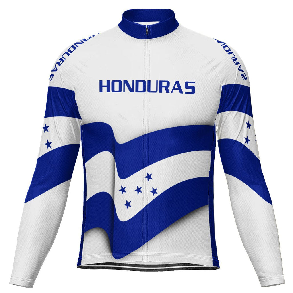 Customized Honduras Winter Thermal Fleece Long Sleeve Cycling Jersey for Men
