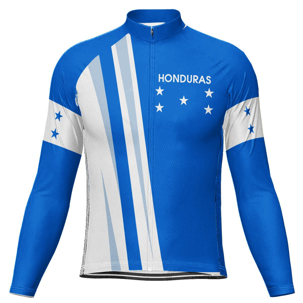 Customized Honduras Winter Thermal Fleece Long Sleeve Cycling Jersey for Men