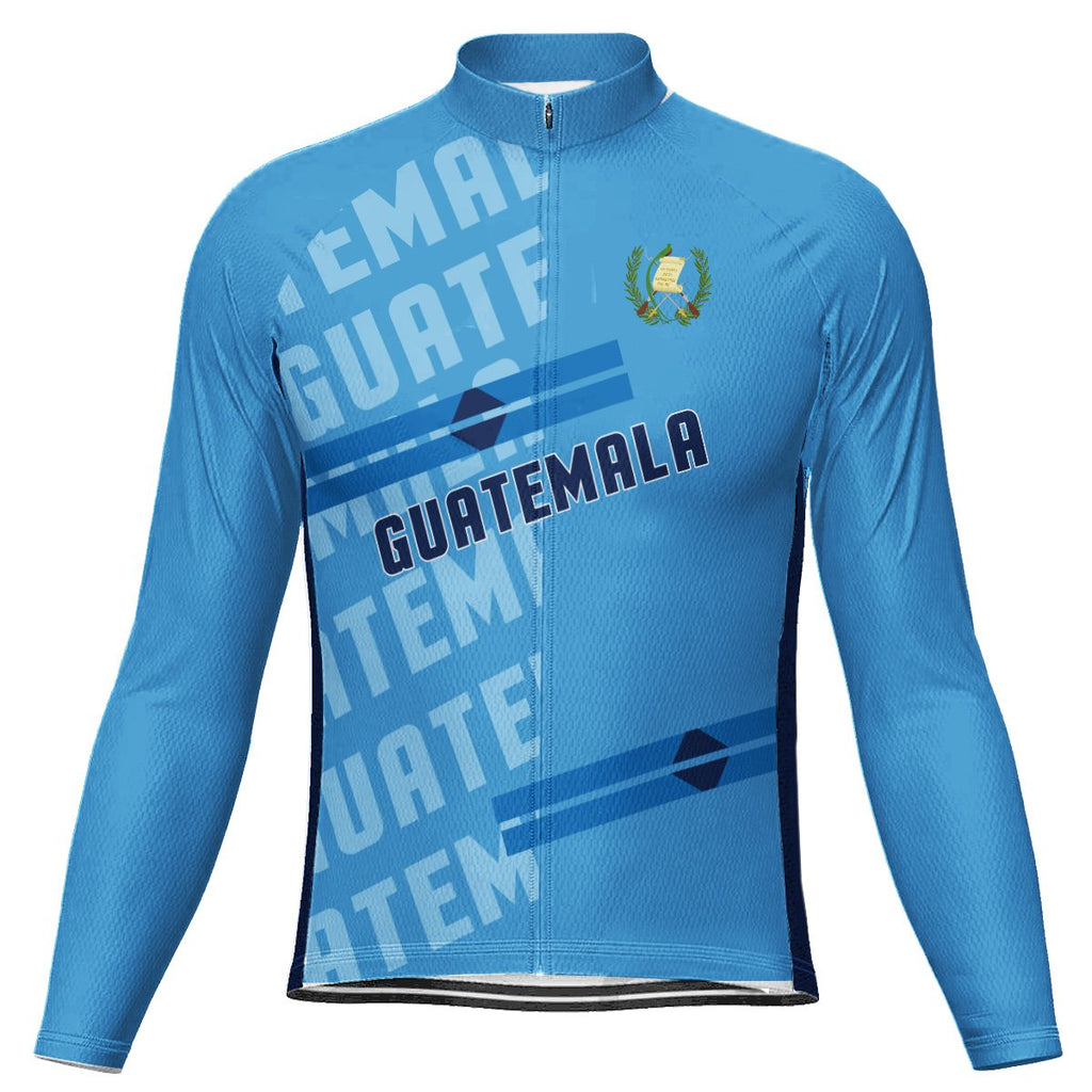 Customized Guatemala Winter Thermal Fleece Long Sleeve Cycling Jersey for Men