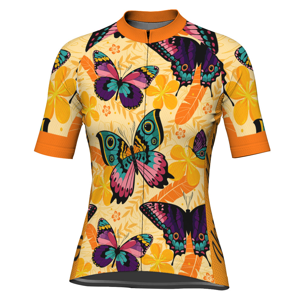 Customized Butterfly Short Sleeve Cycling Jersey for Women