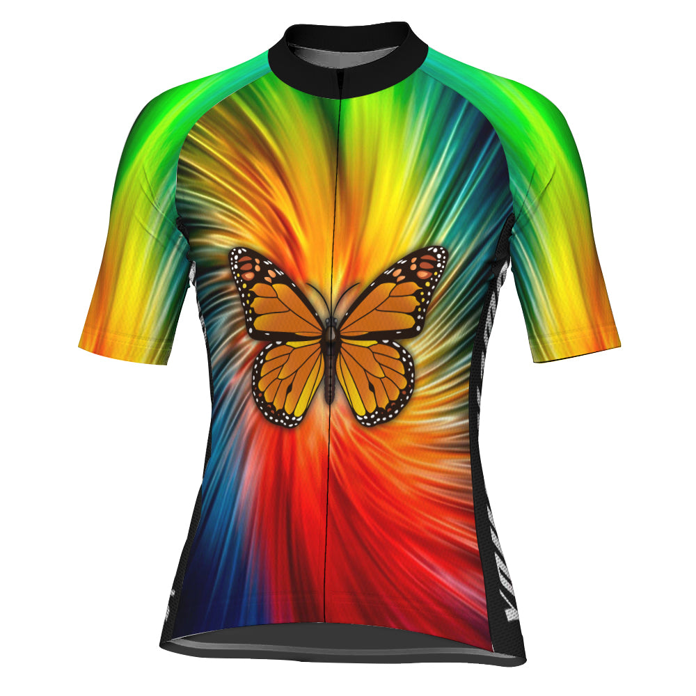 Customized Butterfly Short Sleeve Cycling Jersey for Women