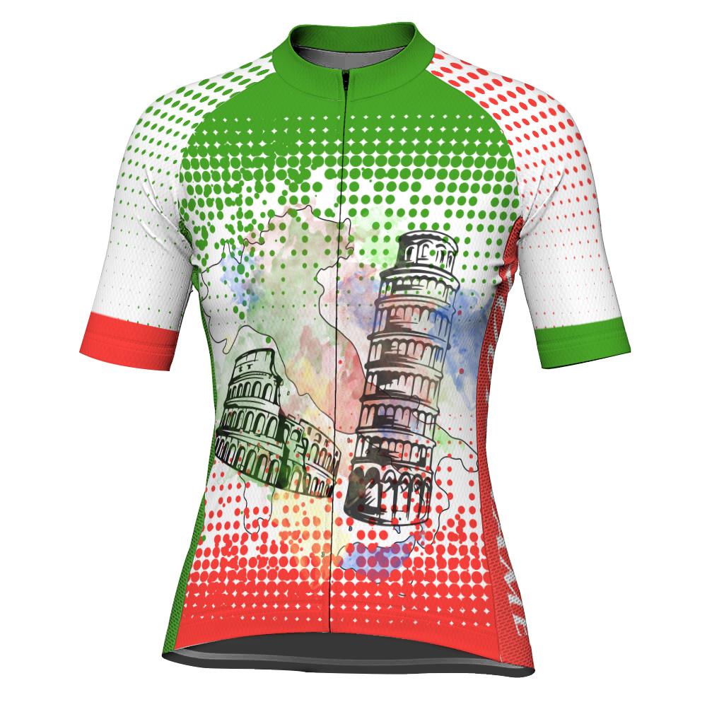 Customized Italia Short Sleeve Cycling Jersey for Women