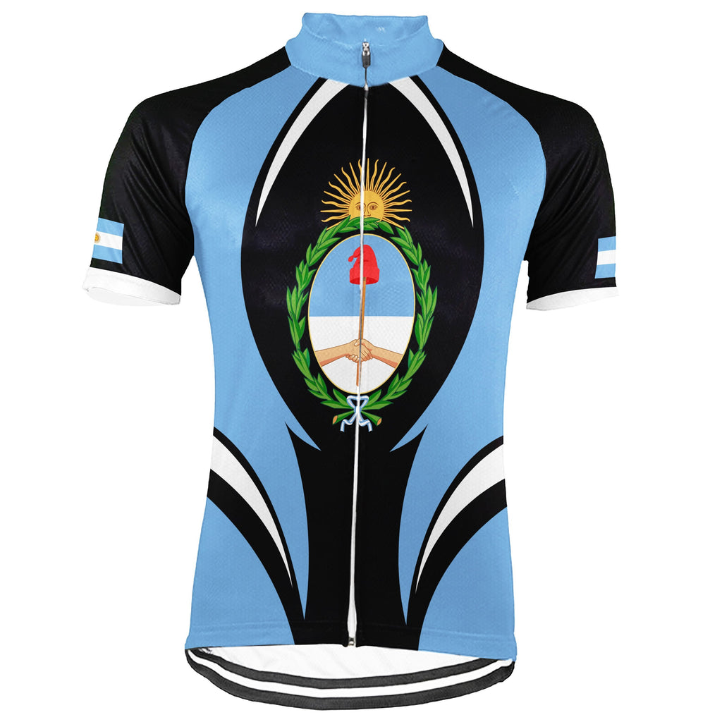 Customized Argentina Winter Thermal Fleece Short Sleeve Cycling Jersey for Men