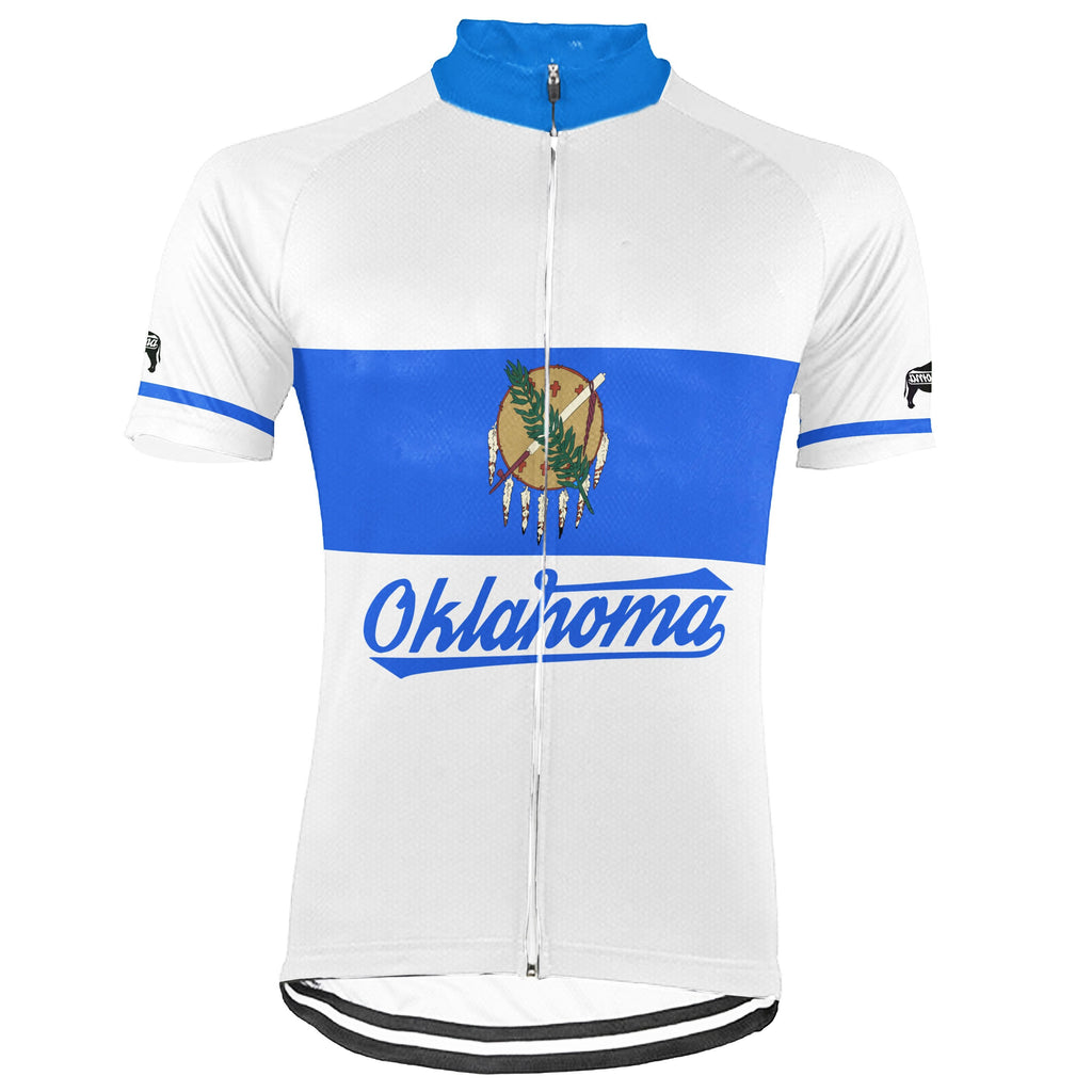 Customized Oklahoma Winter Thermal Fleece Short Sleeve Cycling Jersey for Men