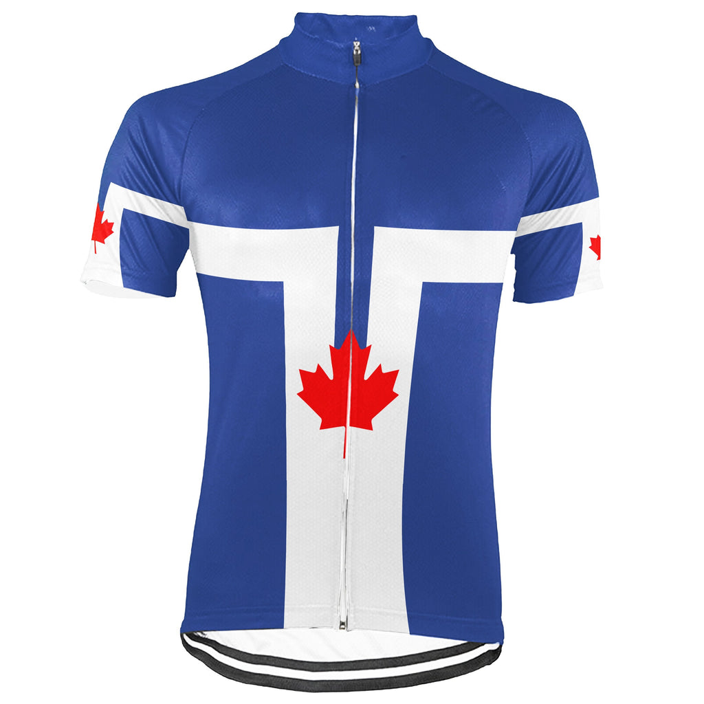 Customized Toronto Winter Thermal Fleece Short Sleeve Cycling Jersey for Men