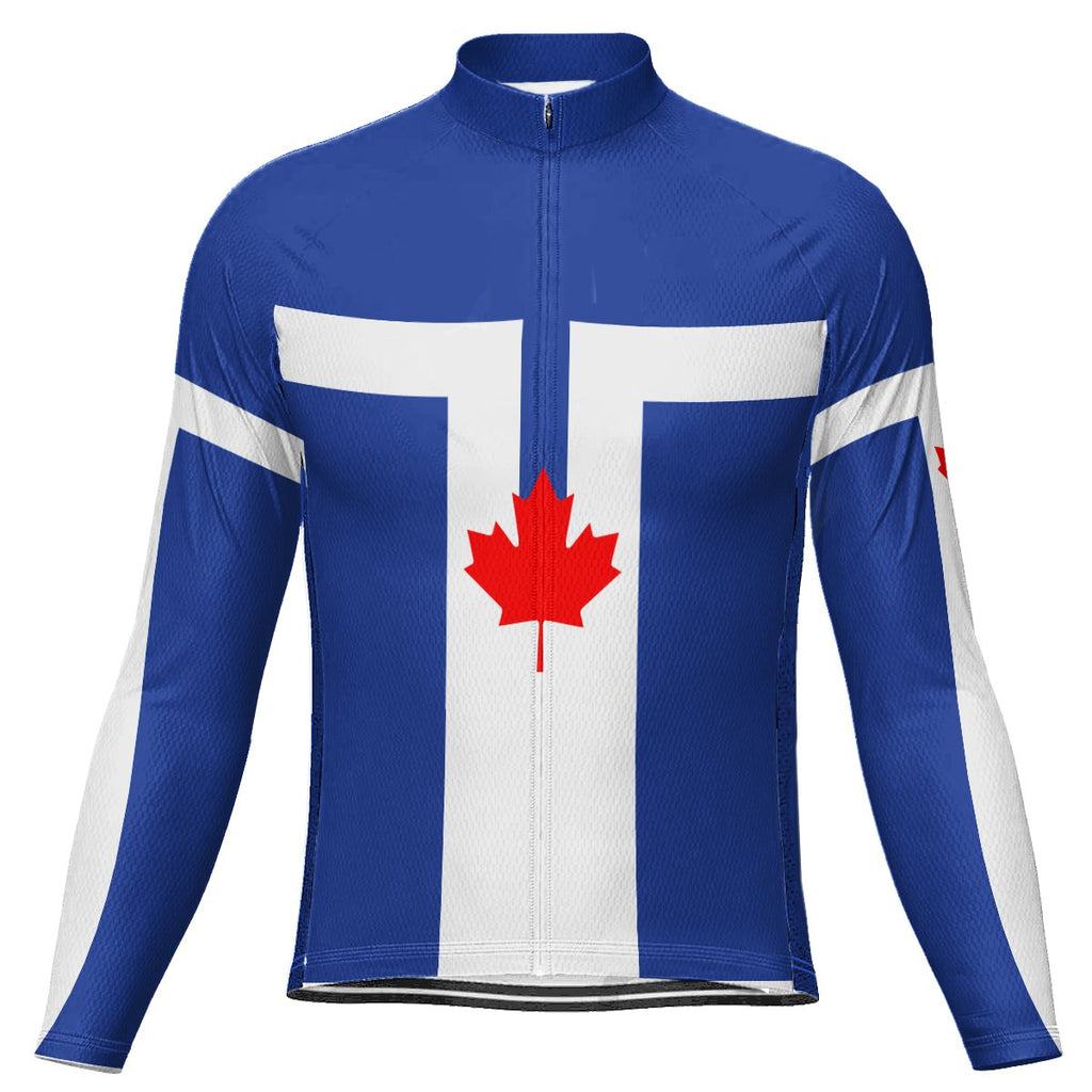 Customized Toronto Winter Thermal Fleece Long Sleeve Cycling Jersey for Men