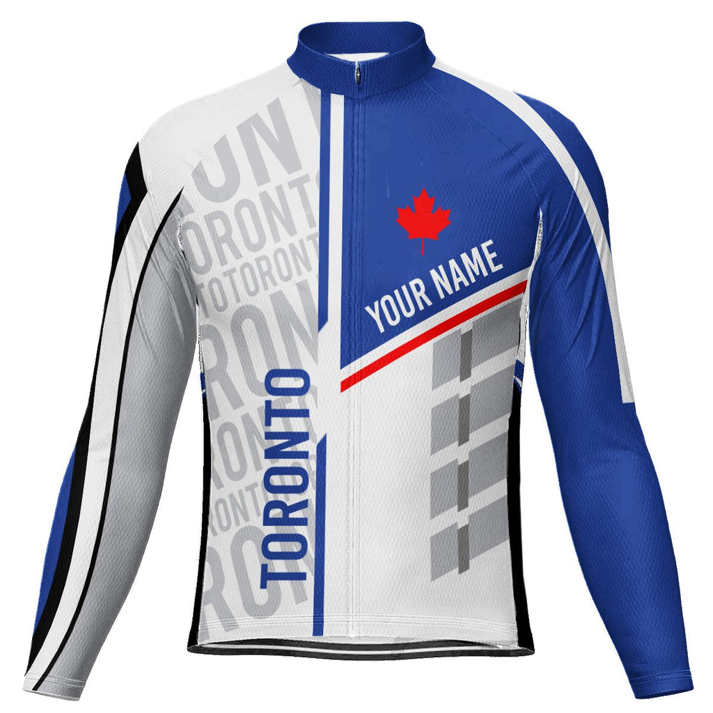 Customized Toronto Winter Thermal Fleece Long Sleeve Cycling Jersey for Men