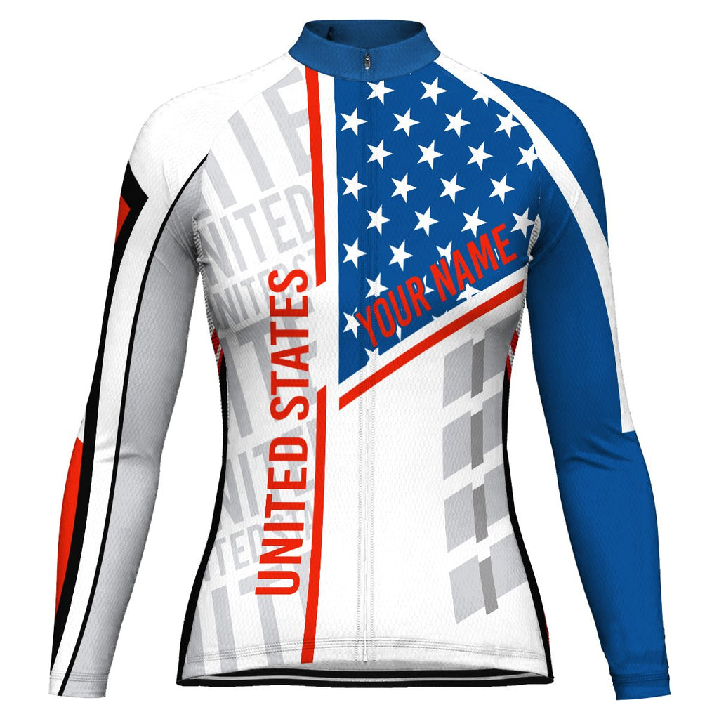 Customized Usa Long Sleeve Cycling Jersey For Women