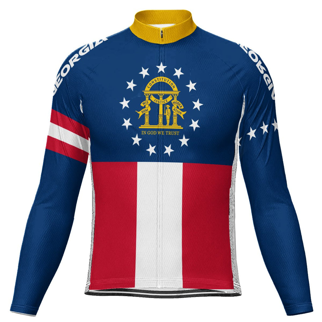 Customized Georgia Long Sleeve Cycling Jersey for Men