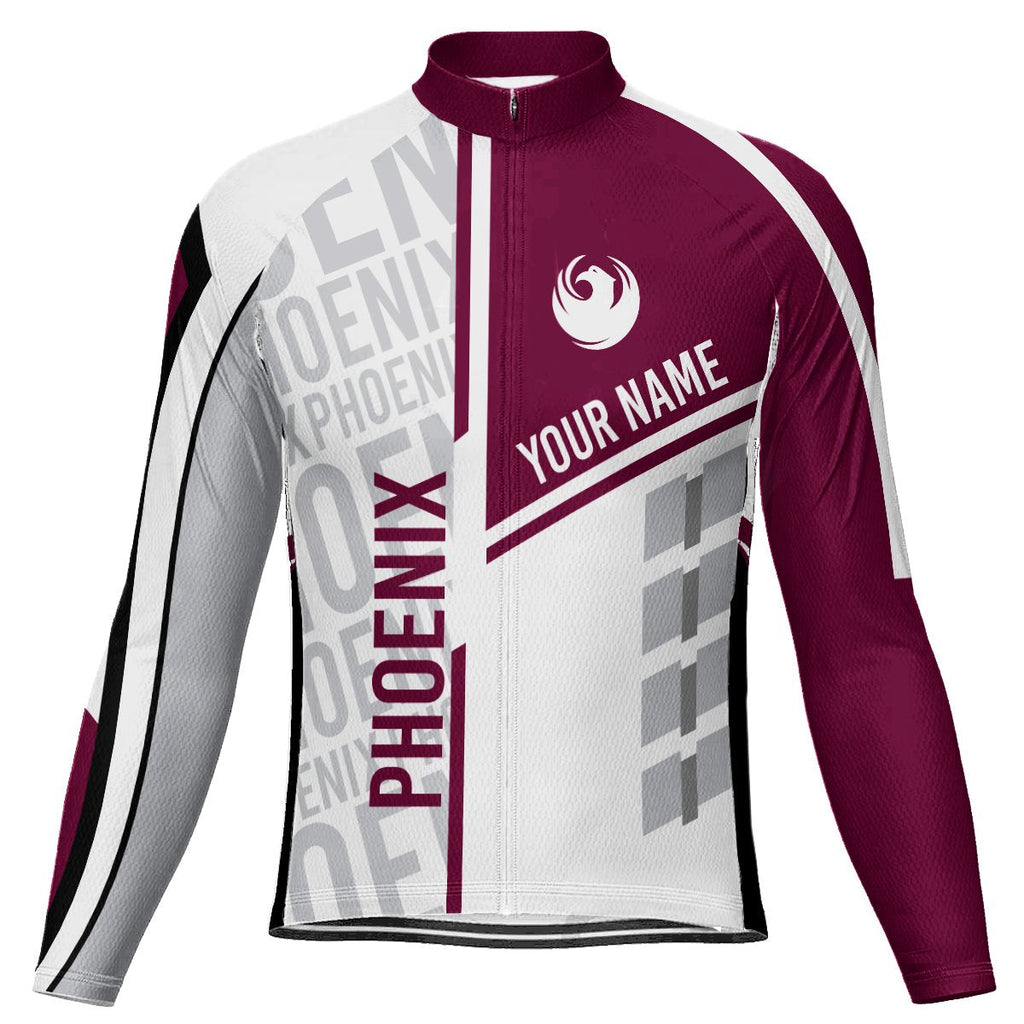 Customized Phoenix Winter Thermal Fleece Long Sleeve Cycling Jersey for Men