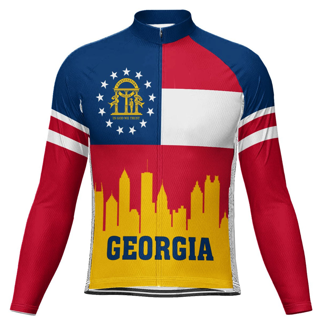 Customized Georgia Long Sleeve Cycling Jersey for Men