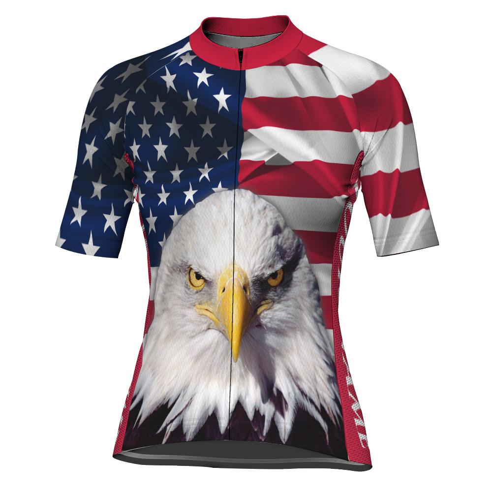 Customized Usa Short Sleeve Cycling Jersey for Women