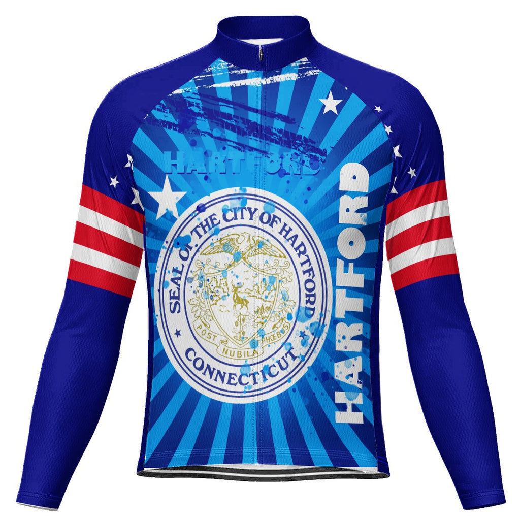 Customized Hartford Winter Thermal Fleece Long Sleeve Cycling Jersey for Men