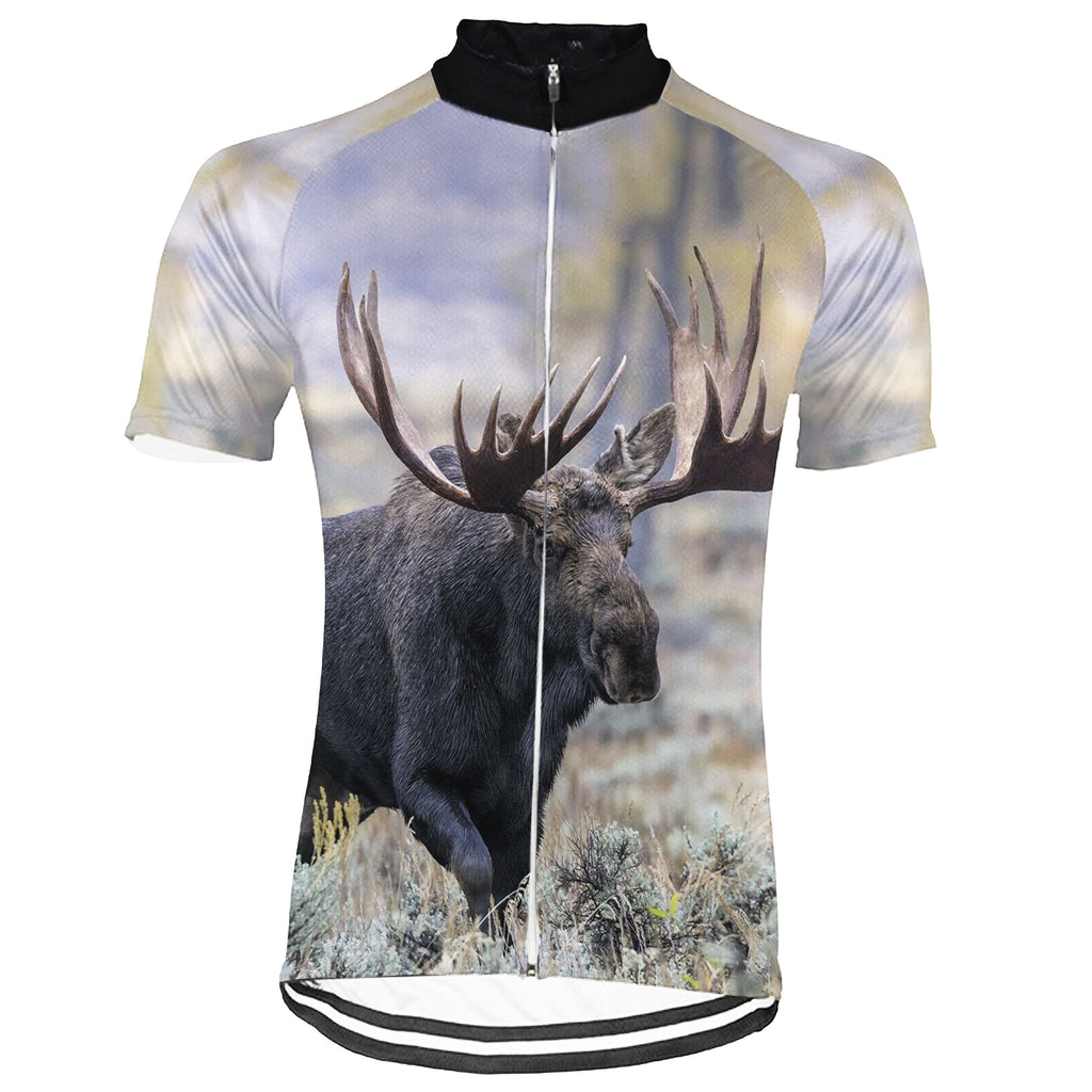 Customized Moose Short Sleeve Cycling Jersey for Men