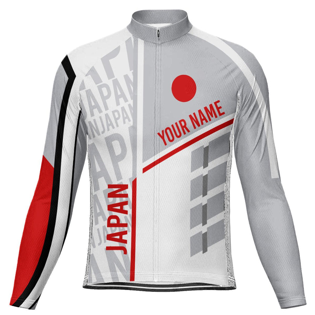 Customized Japan Winter Thermal Fleece Long Sleeve Cycling Jersey for Men