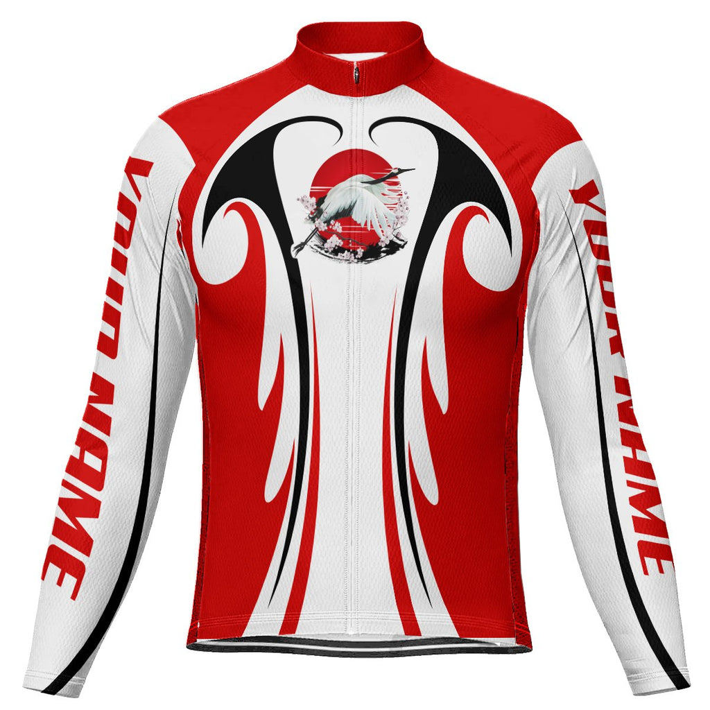 Customized Japan Winter Thermal Fleece Long Sleeve Cycling Jersey for Men