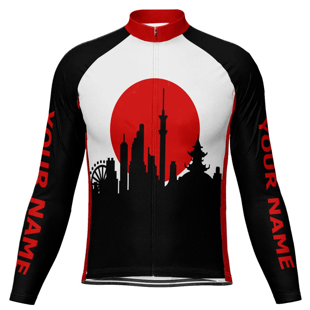 Customized Japan Winter Thermal Fleece Long Sleeve Cycling Jersey for Men