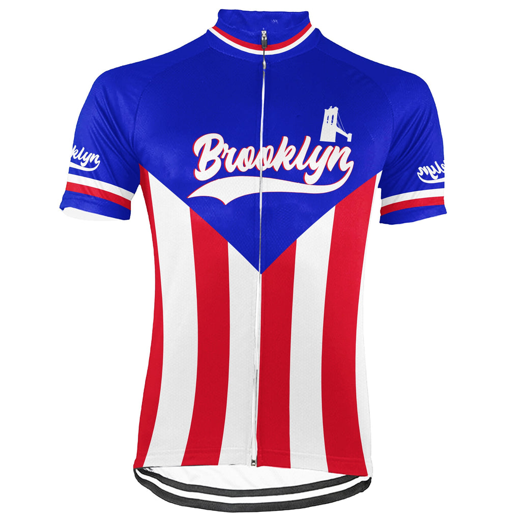 Customized Brooklyn Winter Thermal Fleece Short Sleeve Cycling Jersey for Men