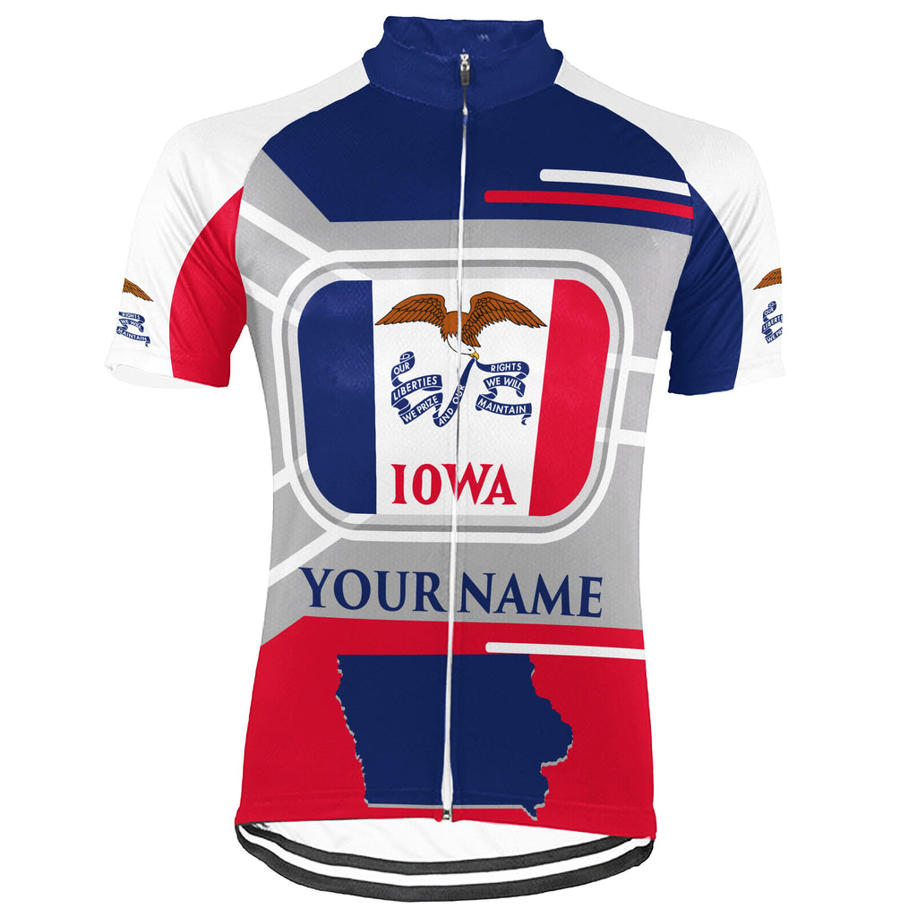Customized Iowa Short Sleeve Cycling Jersey for Men