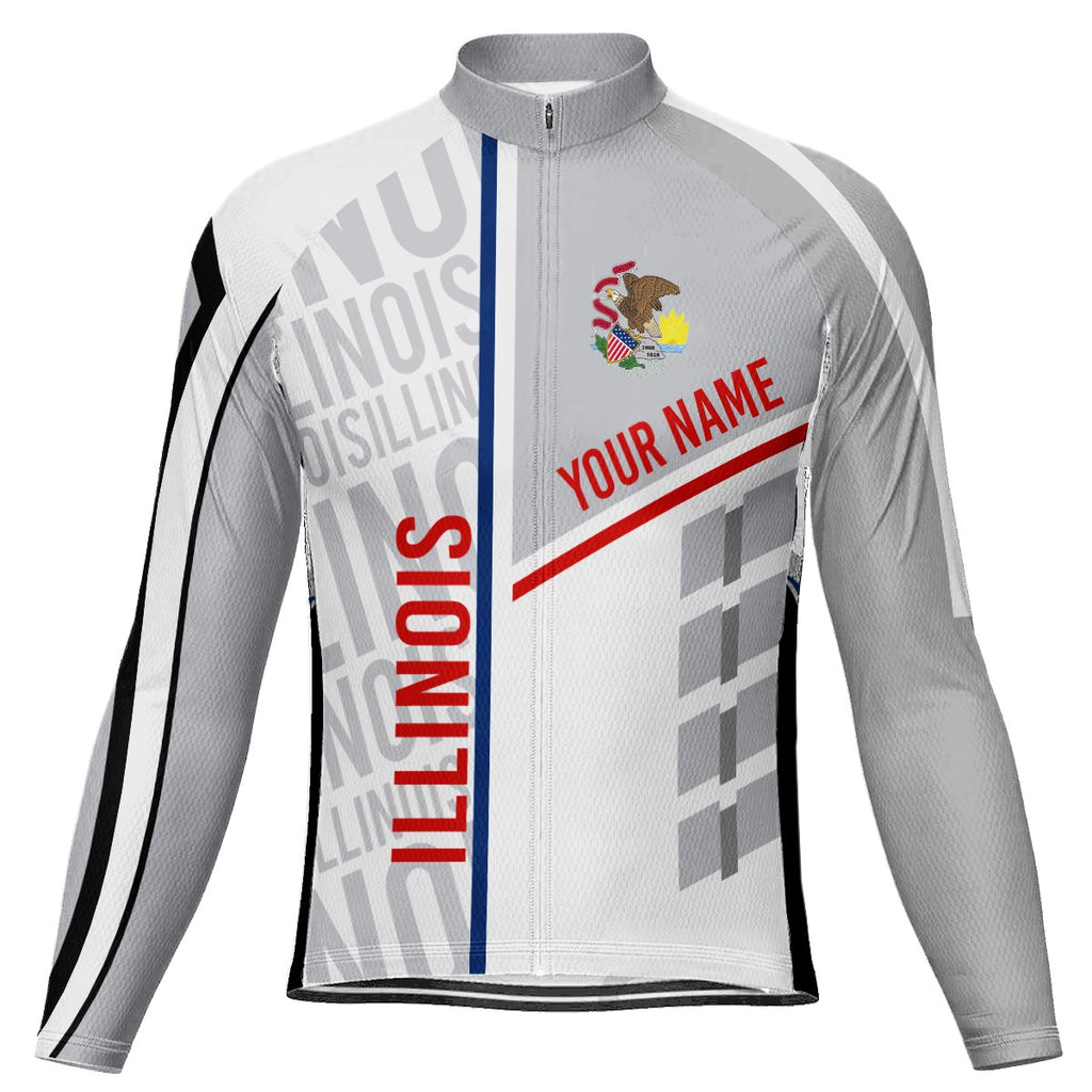 Customized Illinois Long Sleeve Cycling Jersey for Men