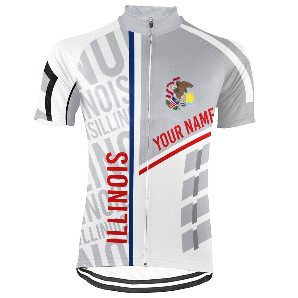 Customized Illinois Short Sleeve Cycling Jersey for Men