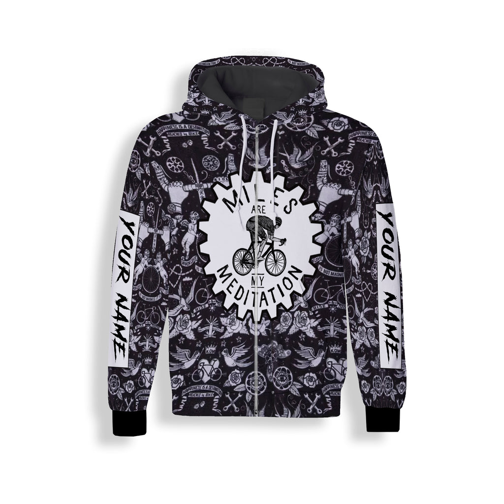 Miles Are My Meditation Zip Up Hoodie, Long Sleeve, Hoodie Personalized Shirts For Men