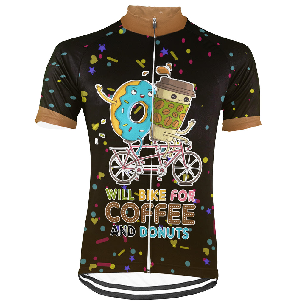 Customized Coffee Short Sleeve Cycling Jersey for Men